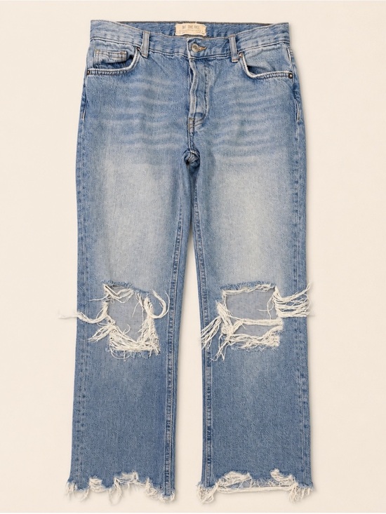 We The Free Denim - We The Free Maggie Distressed Straight Leg Jeans Size 24